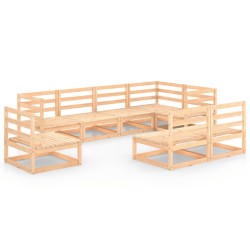 vidaXL Juego de muebles de jardín 8 piezas madera maciza de pino