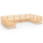 vidaXL Juego de muebles de jardín 9 piezas madera maciza de pino vidaXL Juego de muebles de jardín 9 piezas madera maciza de pino