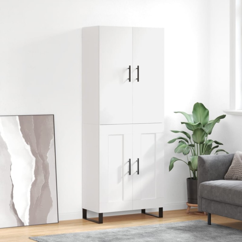 vidaXL Aparador alto madera contrachapada blanco 69,5x34x180 cm vidaXL Aparador alto madera contrachapada blanco 69,5x34x180 cm