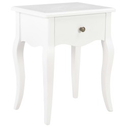 vidaXL Mesita de noche de madera maciza de pino blanco 40x30x50 cm