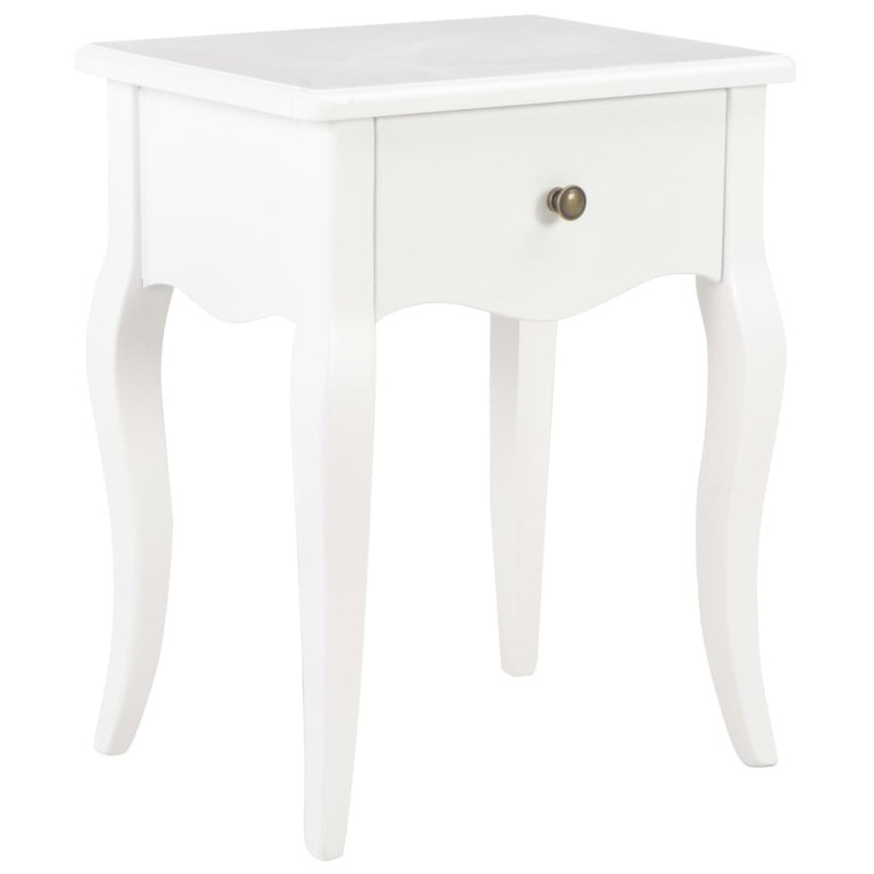 vidaXL Mesita de noche de madera maciza de pino blanco 40x30x50 cm