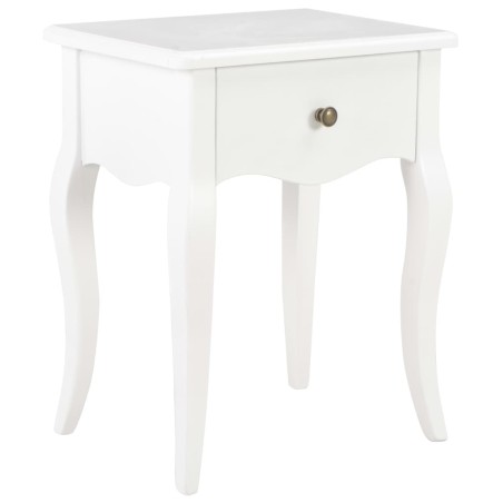 vidaXL Mesita de noche de madera maciza de pino blanco 40x30x50 cm