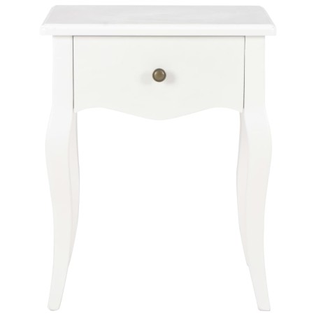 vidaXL Mesita de noche de madera maciza de pino blanco 40x30x50 cm
