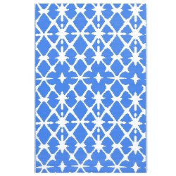 vidaXL Alfombra de exterior PP azul y blanco 190x290 cm