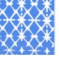 vidaXL Alfombra de exterior PP azul y blanco 190x290 cm