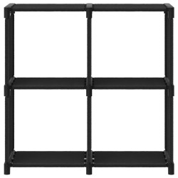 vidaXL Estantería de 4 cubos de tela negra 69x30x72,5 cm