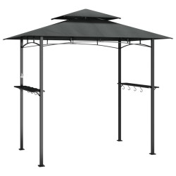 vidaXL Cenador barbacoa estante lateral acero antracita 240x150x243 cm