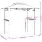 vidaXL Cenador barbacoa estante lateral acero antracita 240x150x243 cm vidaXL Cenador barbacoa estante lateral acero antracita 240x150x243 cm