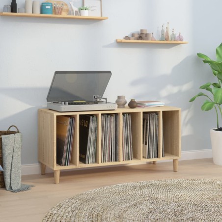 vidaXL Mueble discos madera contrachapada roble Sonoma 100x38x48 cm