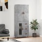 vidaXL Aparador alto madera contrachapada gris hormigón 69,5x34x180 cm vidaXL Aparador alto madera contrachapada gris hormigón 69,5x34x180 cm
