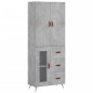 vidaXL Aparador alto madera contrachapada gris hormigón 69,5x34x180 cm vidaXL Aparador alto madera contrachapada gris hormigón 69,5x34x180 cm