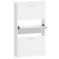 vidaXL Mueble zapatero madera contrachapada blanco brillo 59x17x108 cm