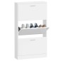 vidaXL Mueble zapatero madera contrachapada blanco brillo 59x17x108 cm