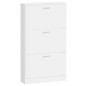 vidaXL Mueble zapatero madera contrachapada blanco brillo 59x17x108 cm