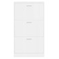 vidaXL Mueble zapatero madera contrachapada blanco brillo 59x17x108 cm