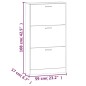 vidaXL Mueble zapatero madera contrachapada blanco brillo 59x17x108 cm