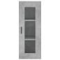 vidaXL Aparador de madera contrachapada gris hormigón 34,5x34x180 cm vidaXL Aparador de madera contrachapada gris hormigón 34,5x34x180 cm
