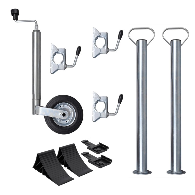 vidaXL Rueda de remolque 48 mm con 2 tubos de soporte y 3 abrazaderas vidaXL Rueda de remolque 48 mm con 2 tubos de soporte y 3 abrazaderas