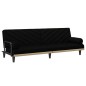 vidaXL Sofá cama con reposabrazos tela negro vidaXL Sofá cama con reposabrazos tela negro