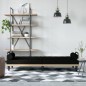 vidaXL Sofá cama con reposabrazos tela negro vidaXL Sofá cama con reposabrazos tela negro