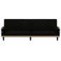 vidaXL Sofá cama con reposabrazos tela negro vidaXL Sofá cama con reposabrazos tela negro