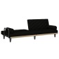 vidaXL Sofá cama con reposabrazos tela negro vidaXL Sofá cama con reposabrazos tela negro