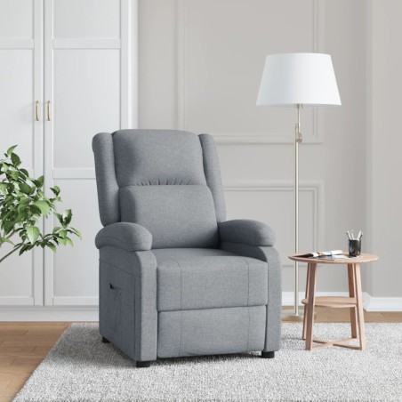 vidaXL Sillón reclinable de tela gris claro