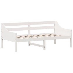 vidaXL Sofá cama madera maciza de pino blanco 90x190 cm