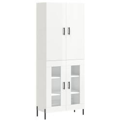 vidaXL Aparador alto madera contrachapada blanco brillo 69,5x34x180 cm