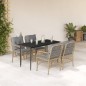 vidaXL Set comedor de jardín 5 pzas con cojines ratán sintético beige vidaXL Set comedor de jardín 5 pzas con cojines ratán sintético beige