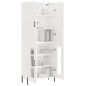 vidaXL Aparador alto madera contrachapada blanco brillo 69,5x34x180 cm vidaXL Aparador alto madera contrachapada blanco brillo 69,5x34x180 cm