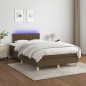 vidaXL Cama box spring con colchón y LED tela marrón oscuro 120x190 cm vidaXL Cama box spring con colchón y LED tela marrón oscuro 120x190 cm