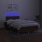 vidaXL Cama box spring con colchón y LED tela marrón oscuro 120x190 cm vidaXL Cama box spring con colchón y LED tela marrón oscuro 120x190 cm
