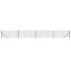 vidaXL Cerca de alambre con pinchos de anclaje verde 0,8x10 m