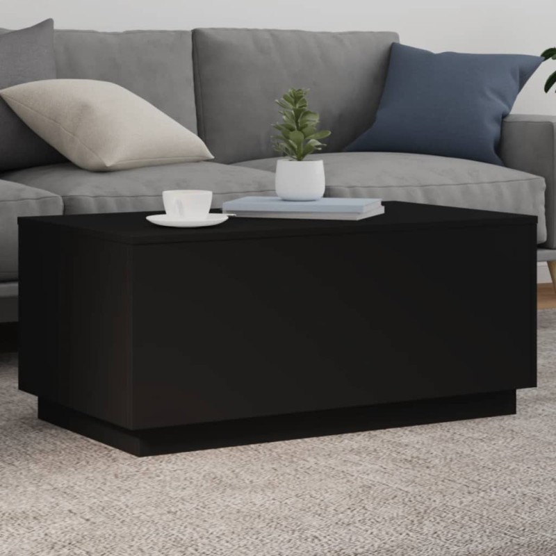vidaXL Mesa de centro con luces LED negro 90x50x40 cm vidaXL Mesa de centro con luces LED negro 90x50x40 cm