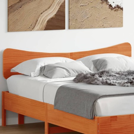 vidaXL Cabecero de cama madera maciza de pino marrón cera 150 cm