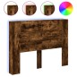 vidaXL Cabecero de cama con luz LED roble ahumado 140x16,5x103,5 cm vidaXL Cabecero de cama con luz LED roble ahumado 140x16,5x103,5 cm