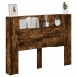 vidaXL Cabecero de cama con luz LED roble ahumado 140x16,5x103,5 cm vidaXL Cabecero de cama con luz LED roble ahumado 140x16,5x103,5 cm