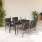 vidaXL Set comedor de jardín 5 pzas cojines ratán sintético gris claro vidaXL Set comedor de jardín 5 pzas cojines ratán sintético gris claro