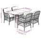 vidaXL Set comedor de jardín 5 pzas cojines ratán sintético gris claro vidaXL Set comedor de jardín 5 pzas cojines ratán sintético gris claro