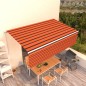 vidaXL Toldo retráctil manual con persiana naranja y marrón 5x3 m vidaXL Toldo retráctil manual con persiana naranja y marrón 5x3 m