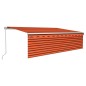 vidaXL Toldo retráctil manual con persiana naranja y marrón 5x3 m vidaXL Toldo retráctil manual con persiana naranja y marrón 5x3 m