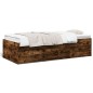 vidaXL Tumbona con cajones madera ingeniería roble ahumado 75x190 cm vidaXL Tumbona con cajones madera ingeniería roble ahumado 75x190 cm