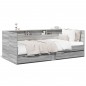 vidaXL Tumbona con cajones madera ingeniería gris Sonoma 75x190 cm