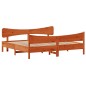 vidaXL Estructura cama con cabecero madera pino marrón cera 200x200 cm
