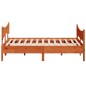vidaXL Estructura cama con cabecero madera pino marrón cera 200x200 cm