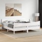 vidaXL Estructura cama cabecero madera maciza pino blanco 180x200 cm vidaXL Estructura cama cabecero madera maciza pino blanco 180x200 cm