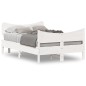 vidaXL Estructura de cama con cabecero madera pino blanco 120x190 cm vidaXL Estructura de cama con cabecero madera pino blanco 120x190 cm