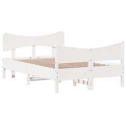 vidaXL Estructura de cama con cabecero madera pino blanco 120x190 cm