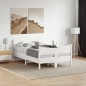 vidaXL Estructura de cama con cabecero madera pino blanco 120x190 cm vidaXL Estructura de cama con cabecero madera pino blanco 120x190 cm